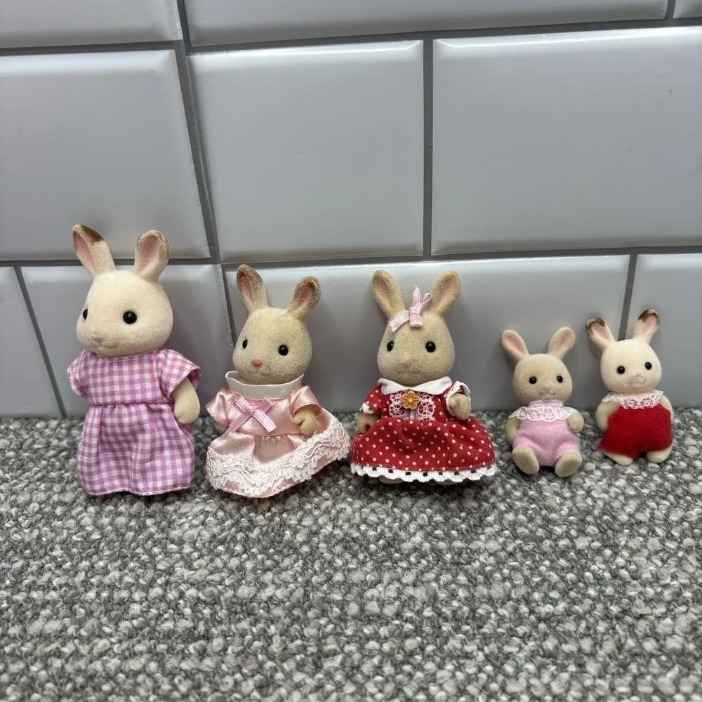 Calico Critters Sylvanian Families Chocolate Rabbits‎ Set Of 5 Epoch Dolls